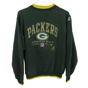 VTG Pro Line NFL Women Large Green Bay Packers Embroidered Pullover Sweatshirt